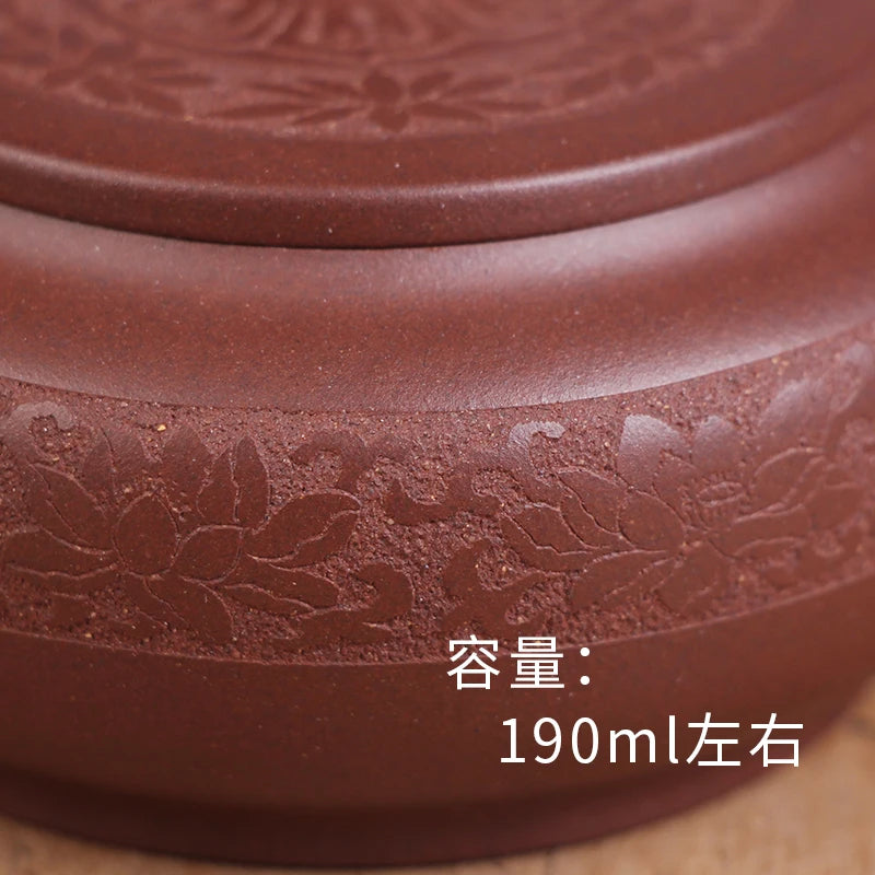 Deyuanchang Yixing Purple Clay Pot Handmade Jane·Tibetan Purple Clay Zhou Pan Tea Pot Senior Engineer Wu Shujuan Half-Handmade