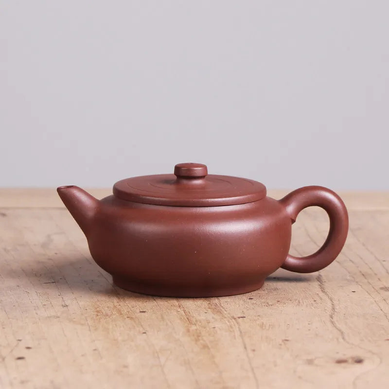 Deyuanchang Yixing Purple Clay Pot Handmade Jane·Tibetan Purple Clay Zhou Pan Tea Pot Senior Engineer Wu Shujuan Half-Handmade