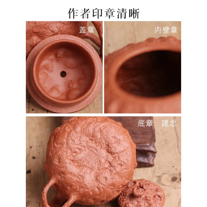 Deyuanchang Yixing Purple Clay Pot Handmade Raw Ore Descending Slope Mud Ganoderma Lucidum Gongchun Pot Zhang Jianzhong Handmade