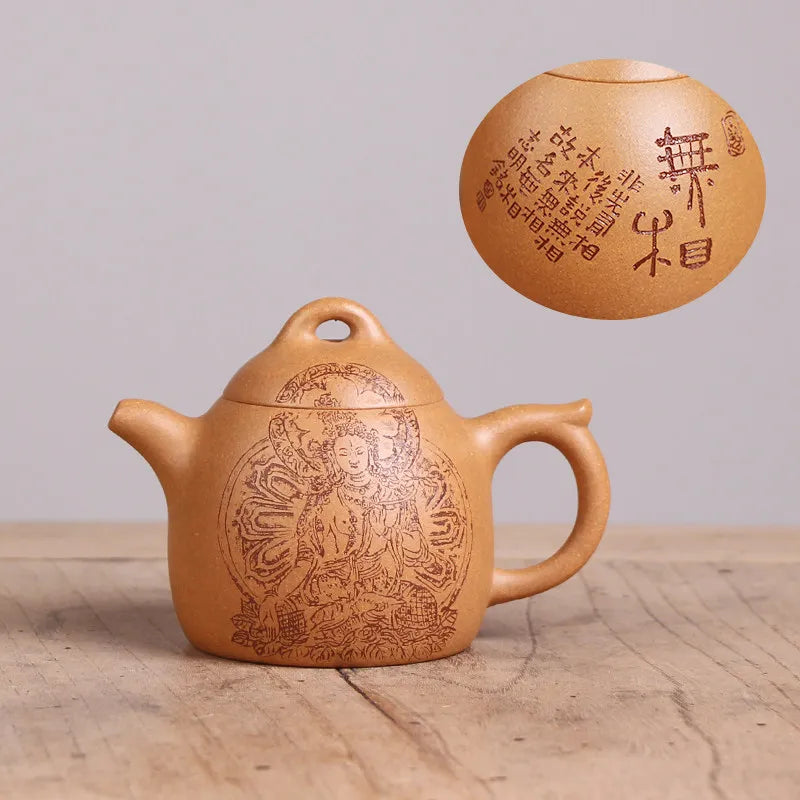 Deyuanchang Yixing Purple Clay Pot Handmade Raw Ore Golden Section Qin Quan Aid Xu Quanmin Half-Handmade Production