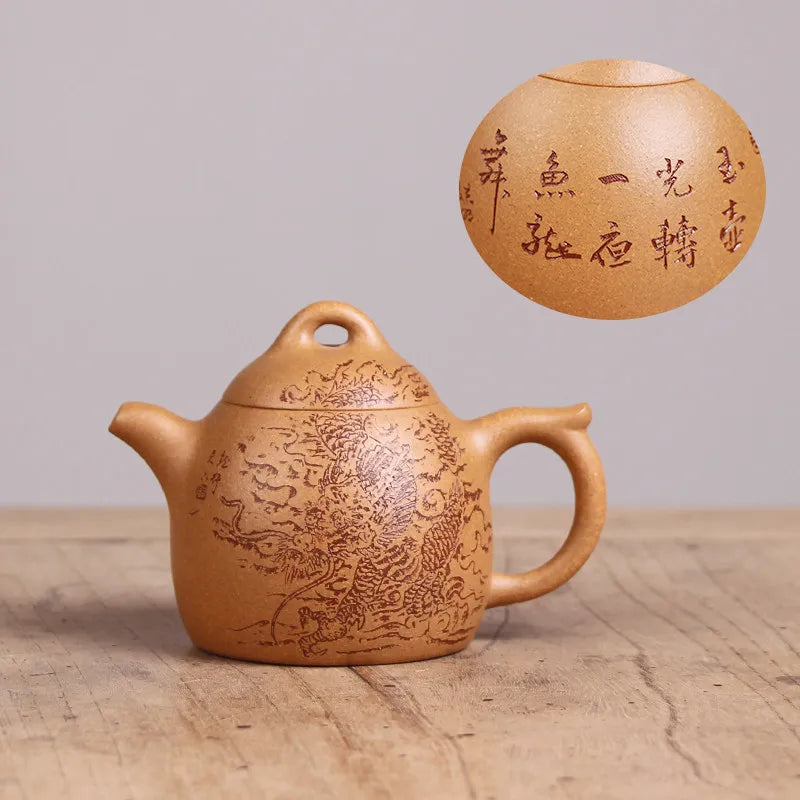 Deyuanchang Yixing Purple Clay Pot Handmade Raw Ore Golden Section Qin Quan Aid Xu Quanmin Half-Handmade Production