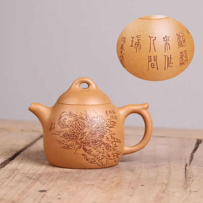 Deyuanchang Yixing Purple Clay Pot Handmade Raw Ore Golden Section Qin Quan Aid Xu Quanmin Half-Handmade Production