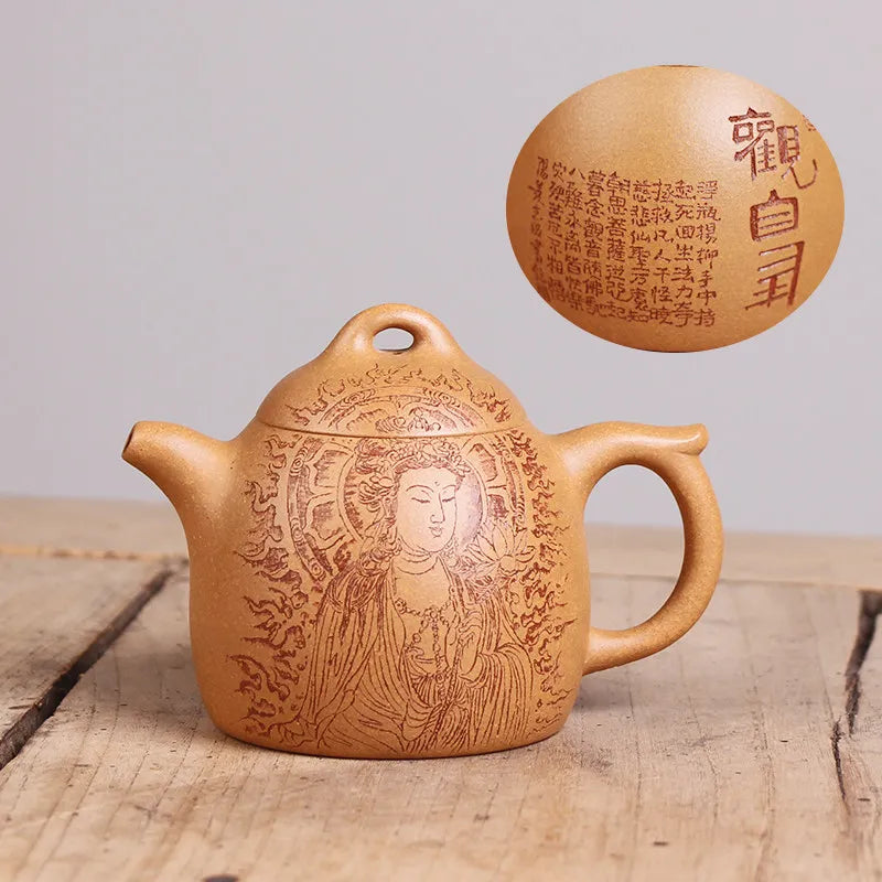 Deyuanchang Yixing Purple Clay Pot Handmade Raw Ore Golden Section Qin Quan Aid Xu Quanmin Half-Handmade Production