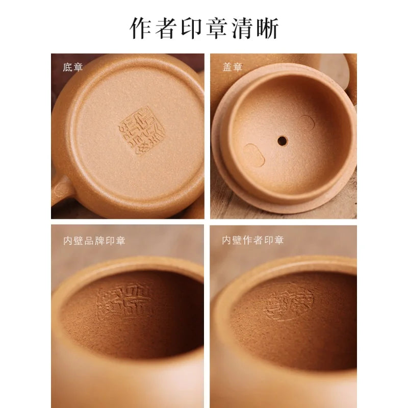 Deyuanchang Yixing Purple Clay Pot Handmade Raw Ore Golden Section Qin Quan Aid Xu Quanmin Half-Handmade Production