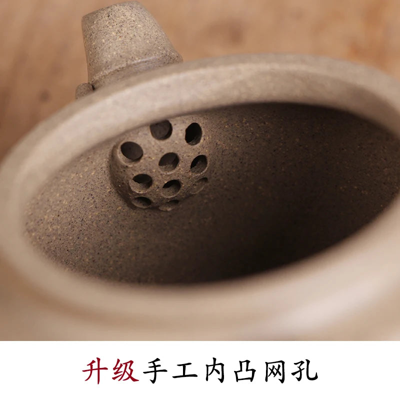 Deyuanchang Yixing Purple Clay Pot Handmade Raw Ore Green Section Dezhong Teapot Senior Engineer Wu Shujuan Half-Handmade Produc