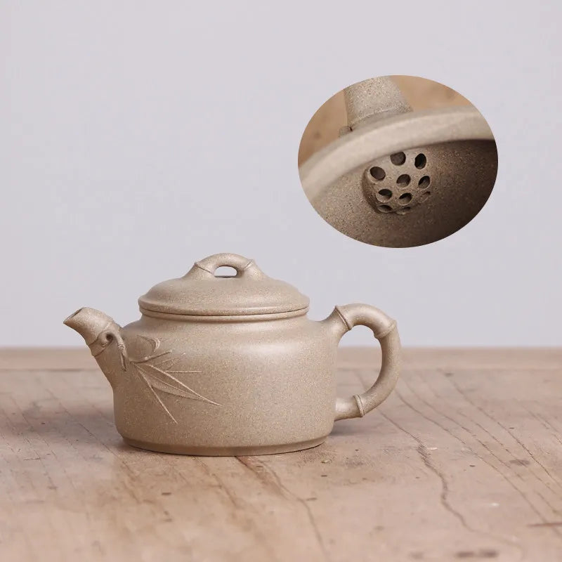 Deyuanchang Yixing Purple Clay Pot Handmade Raw Ore Green Section Dezhong Teapot Senior Engineer Wu Shujuan Half-Handmade Produc