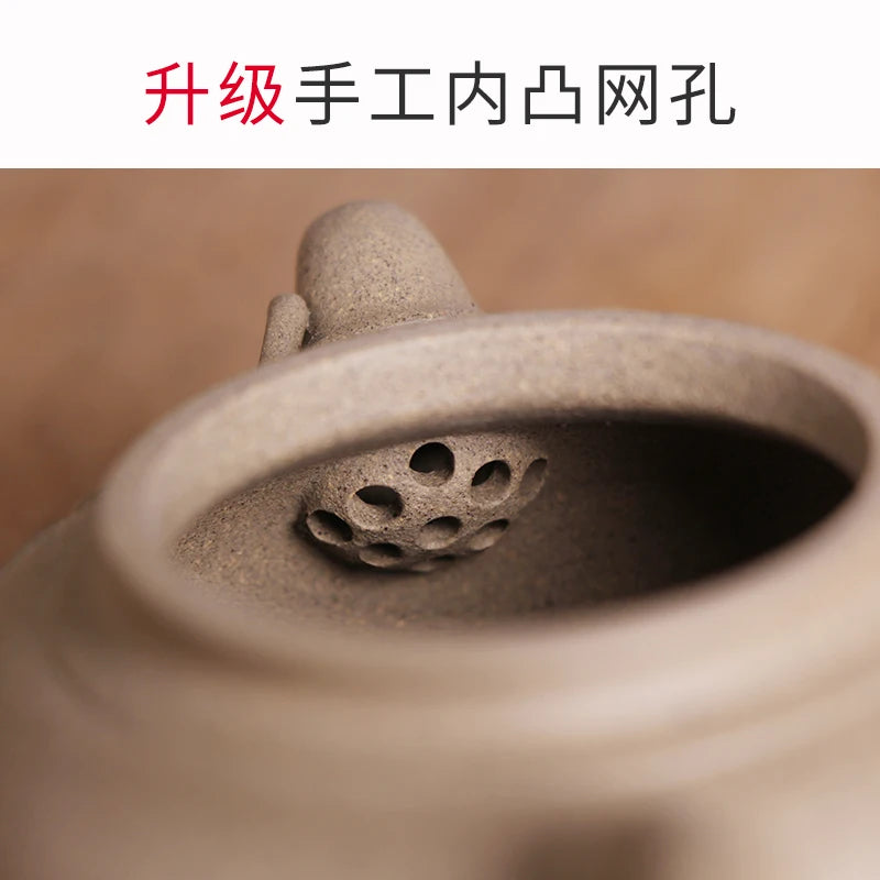 Deyuanchang Yixing Purple Clay Pot Handmade Raw Ore Green Section Three-Legged Bamboo Dinggao Gong Wu Shujuan Semi-Handmade