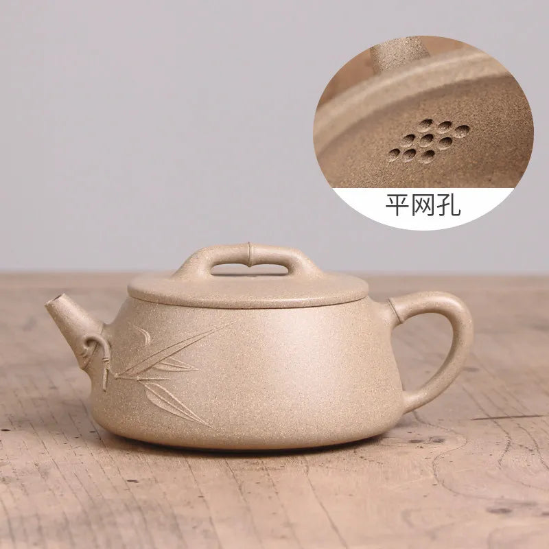 Deyuanchang Yixing Purple Clay Pot Handmade Raw Ore Green Section Tile Shipiao Teapot Senior Engineer Wu Shujuan Half-Handmade P