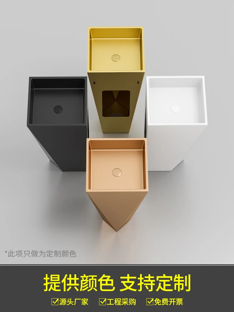 Diamond Vertical Wash Basin Industrial Style Bar Polygonal Floor Wash Basin Stainless Steel