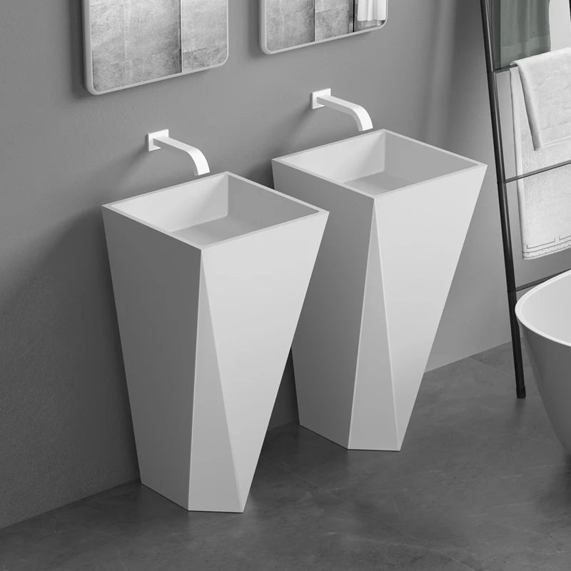 Diamond Vertical Wash Basin Industrial Style Bar Polygonal Floor Wash Basin Stainless Steel