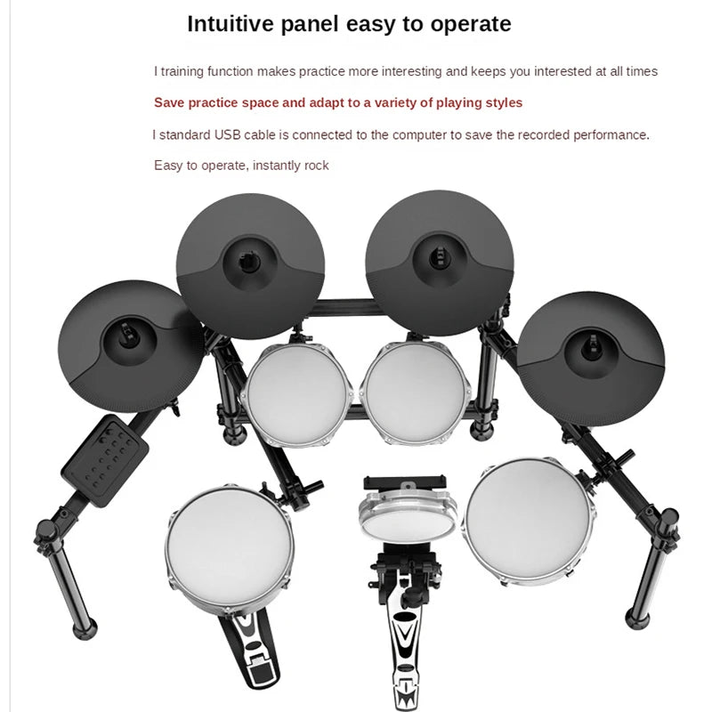 MMOOKA Digital Electronic Drum Set Professional For Adults Battery Electronic Drums Musical Instrument Estrumentos Musicais Drum Module