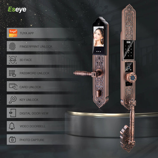 Digital Keypad Door Lock Biometric Fingerprint Intelligent  Push Pull Villa Smart