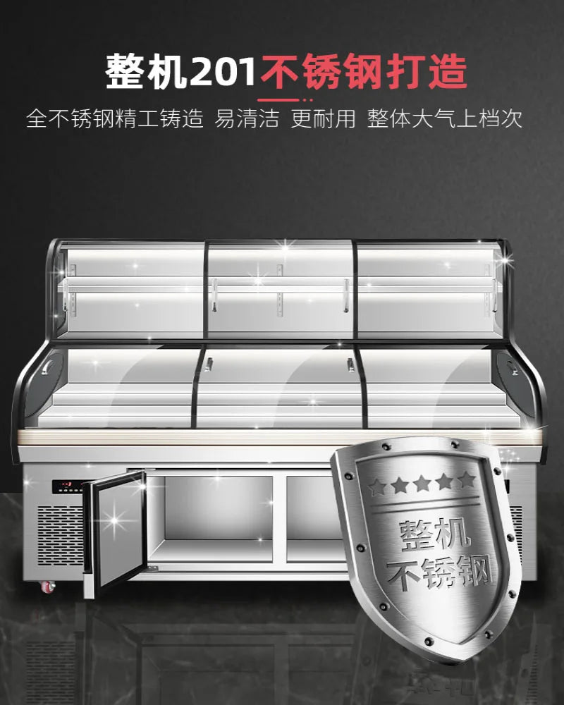 Dish display cabinet Cooked cold dishes refrigerated and fresh-keeping cabinet Commercial barbecue skewer ordering refrigerator