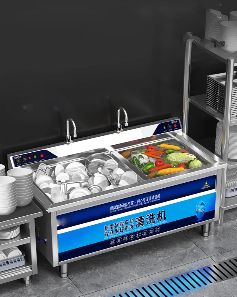 Dishwasher, commercial ultrasonic, restaurant cafeteria, hotel catering, fully automatic cleaning machine, dishwasher, small