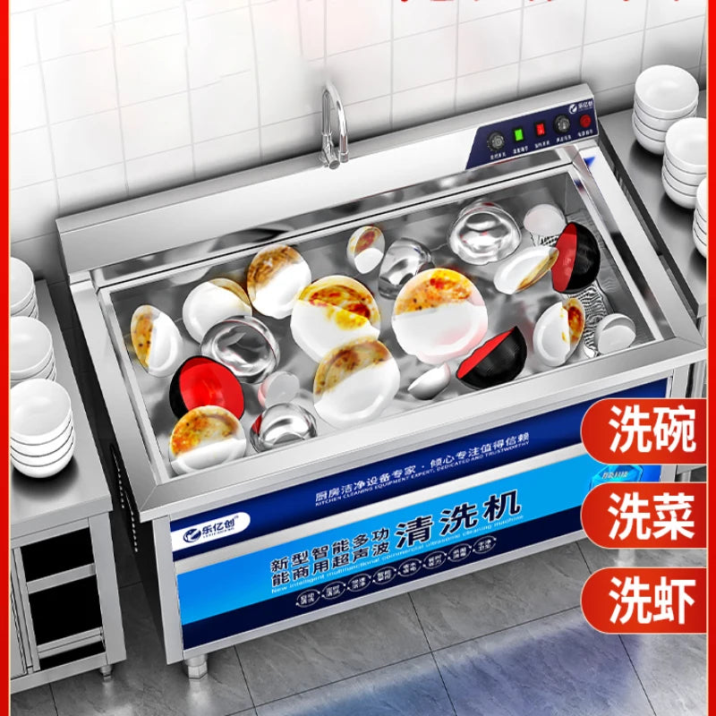 Dishwasher, commercial ultrasonic, restaurant cafeteria, hotel catering, fully automatic cleaning machine, dishwasher, small