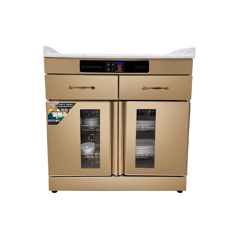 Disinfection cabinet, seasoning table, tea cabinet, commercial three-door stainless steel box with drawer, dining cabinet