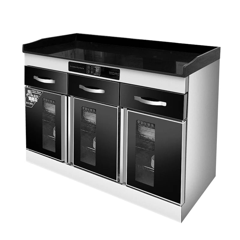 Disinfection cabinet, seasoning table, tea cabinet, commercial three-door stainless steel box with drawer, dining cabinet