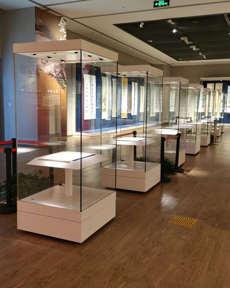 Display Cabinet Cultural Relics Glass Display Cabinet Art Statue Independent Display Cabinet Antique Porcelain Custom Display Ca