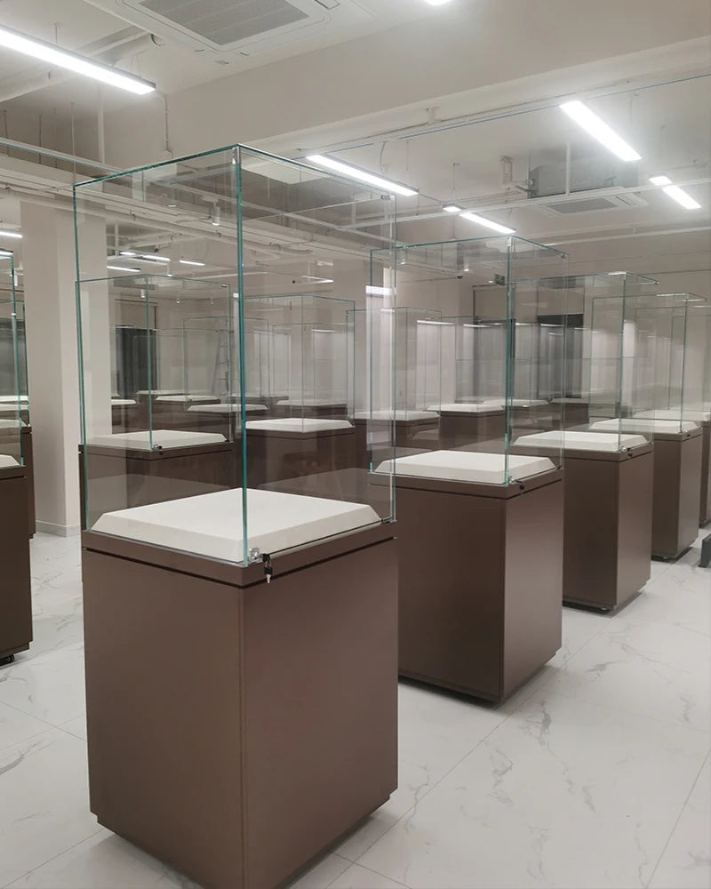 Display Cabinet Cultural Relics Glass Display Cabinet Art Statue Independent Display Cabinet Antique Porcelain Custom Display Ca