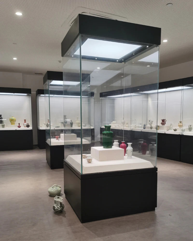 Display Cabinet Cultural Relics Glass Display Cabinet Art Statue Independent Display Cabinet Antique Porcelain Custom Display Ca