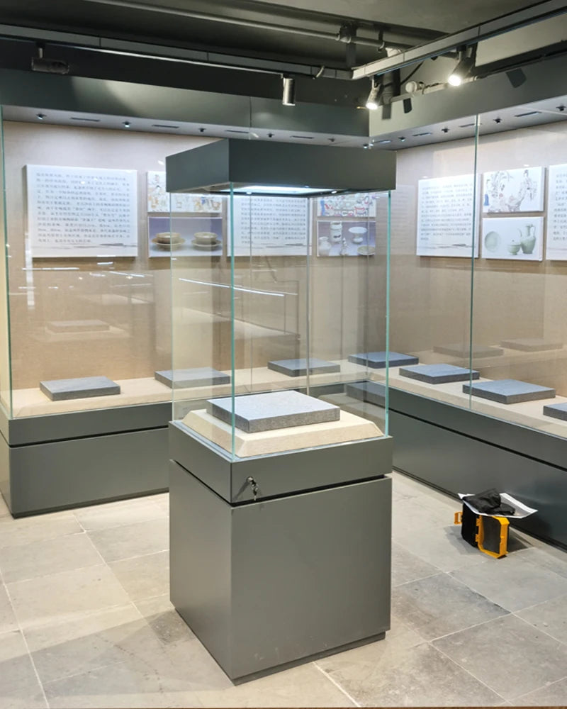 Display Cabinet Cultural Relics Glass Display Cabinet Art Statue Independent Display Cabinet Antique Porcelain Custom Display Ca