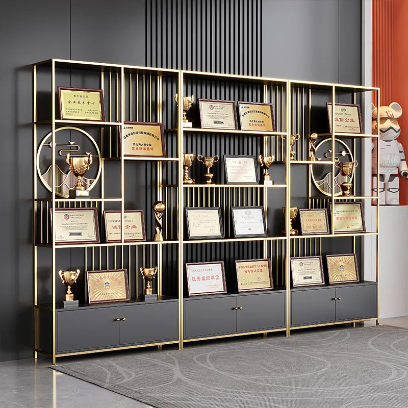 Display Rack Company Trophy and Medal Certificate Display Cabinet Office Meeting Room Product Shelf Landing