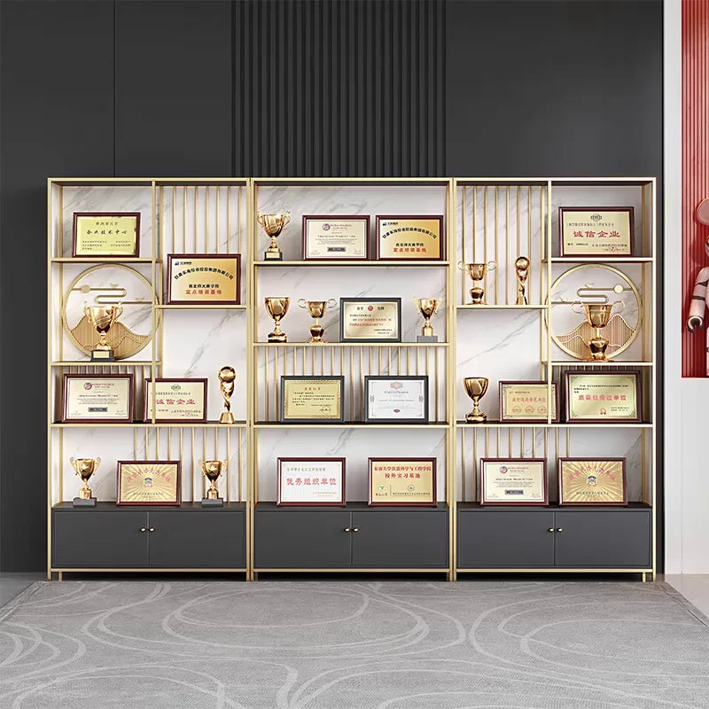 Display Rack Company Trophy and Medal Certificate Display Cabinet Office Meeting Room Product Shelf Landing