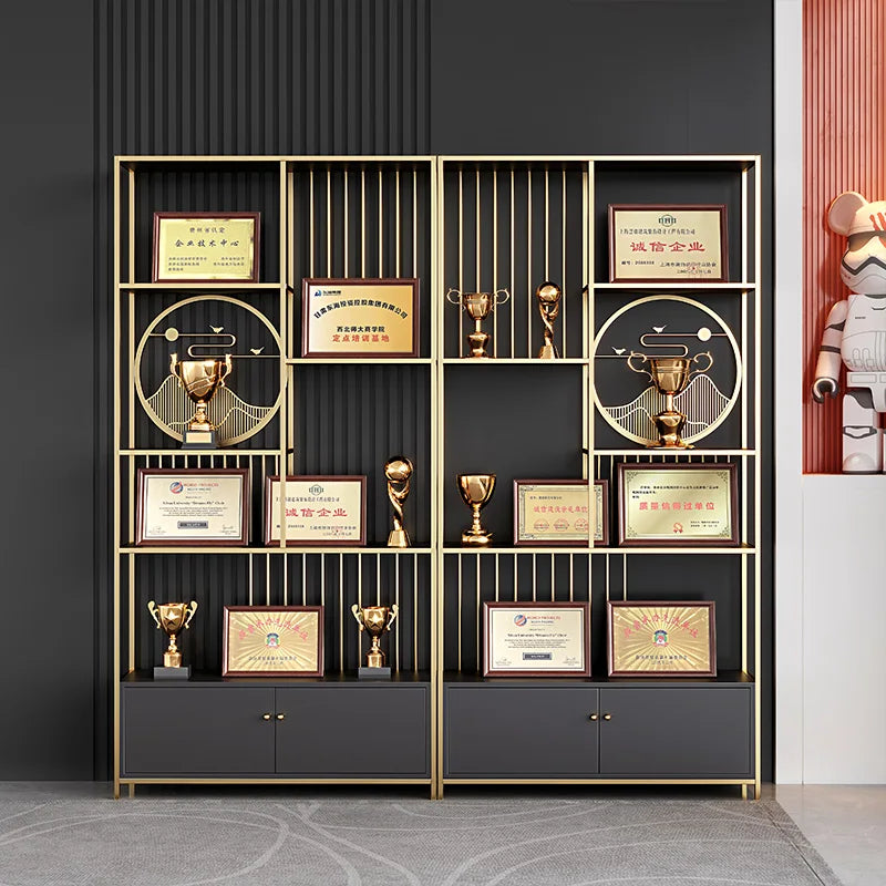 Display Rack Company Trophy and Medal Certificate Display Cabinet Office Meeting Room Product Shelf Landing