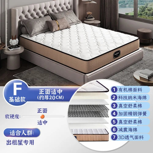 Double Household Mattress Tatami Spring Elastic Sleep Memory Foam Latex Comfort Mattress Elegant Camas Y Muebles Decoration Home