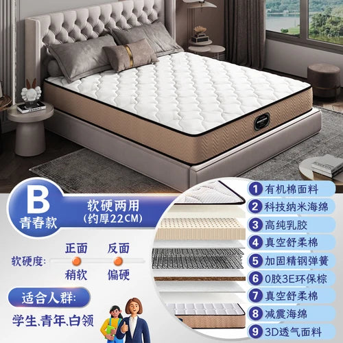 Double Household Mattress Tatami Spring Elastic Sleep Memory Foam Latex Comfort Mattress Elegant Camas Y Muebles Decoration Home