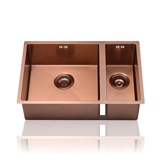 Double bowl Tank Large Capacity Design 304 Stainless Steel rose gold Household Handmade kitchen toilet sink size 67*44*20cm