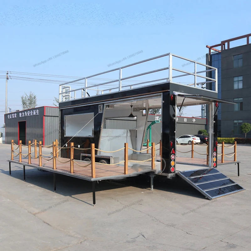 Double decker stainless steel mobile bar beer food