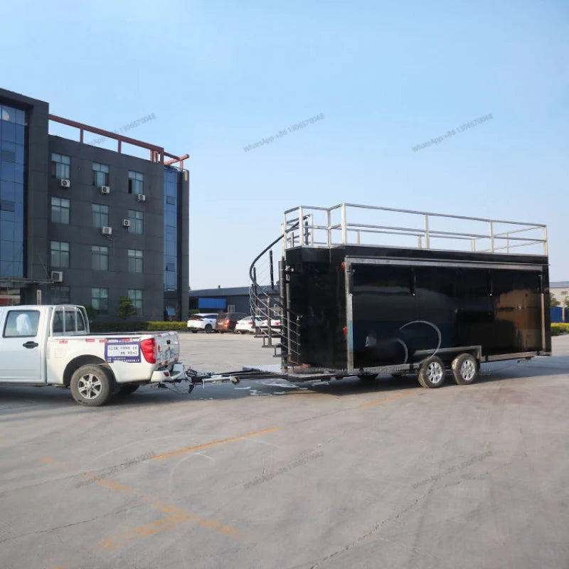 Double decker stainless steel mobile bar beer food