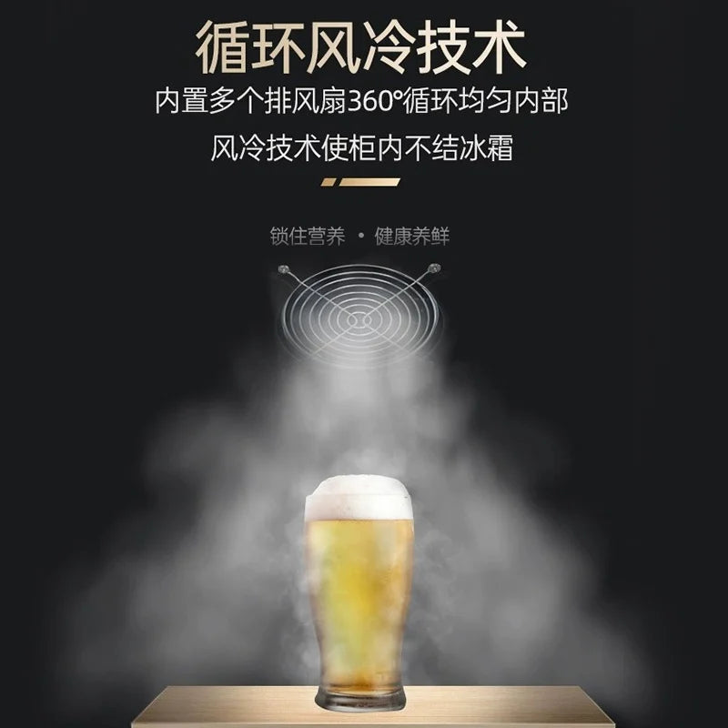 Double door air-cooled beverage display cabinet, refrigerated freezer, fresh keeping cold beverage freezer, commercial beer refr