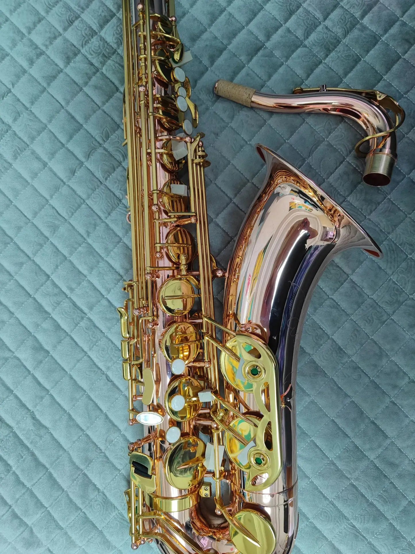 Double rib drop B tone professional tenor saxophone phosphor bronze gold-plated pure hand-carved Tenor sax jazz instrument