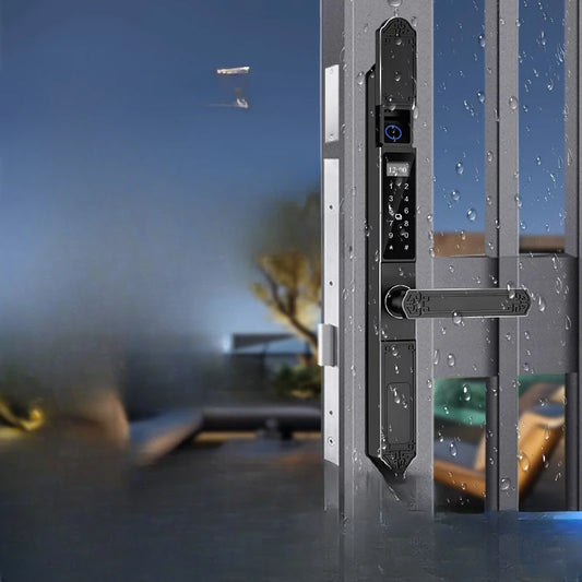 Double-sided fingerprint lock of courtyard door outdoor waterproof and sun-proof villa hollow door intelligent password lock