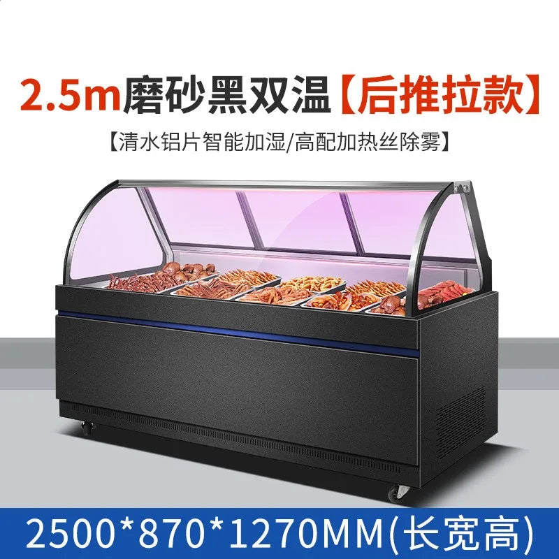 Double-temperature cooked food display cabinet duck neck cabinet commercial freezer refrigerated frozen pickled vegetables and c
