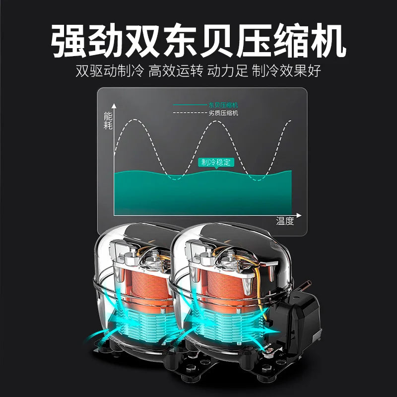 Double-temperature cooked food display cabinet duck neck cabinet commercial freezer refrigerated frozen pickled vegetables and c