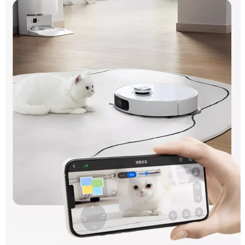 Dreame- Robot Vacuum Cleaner Bot W10s Pro,Carpet Recognition LCD Display Automatic Cleaning, Drying, Anti Hair Entanglement