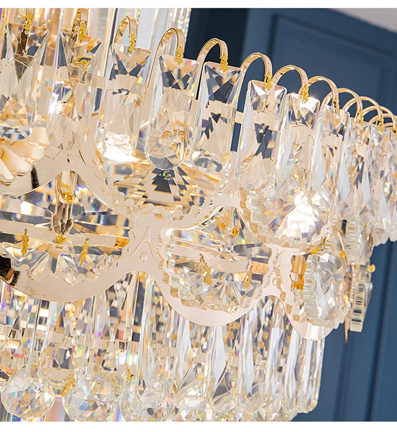 Duplex Building Large Chandelier Living Room Lamp Villa Leaping Middle Floor Hotel Lobby Post-modern Luxury Crystal Lighting