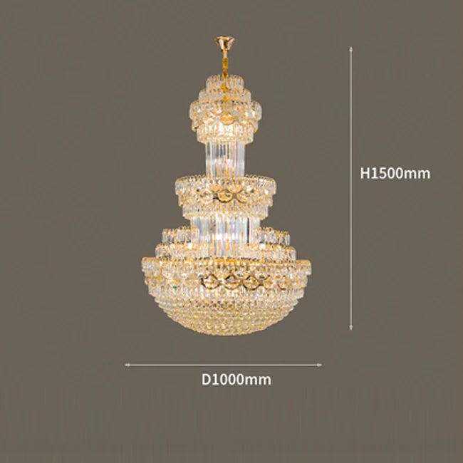 Duplex Building Large Chandelier Living Room Lamp Villa Leaping Middle Floor Hotel Lobby Post-modern Luxury Crystal Lighting