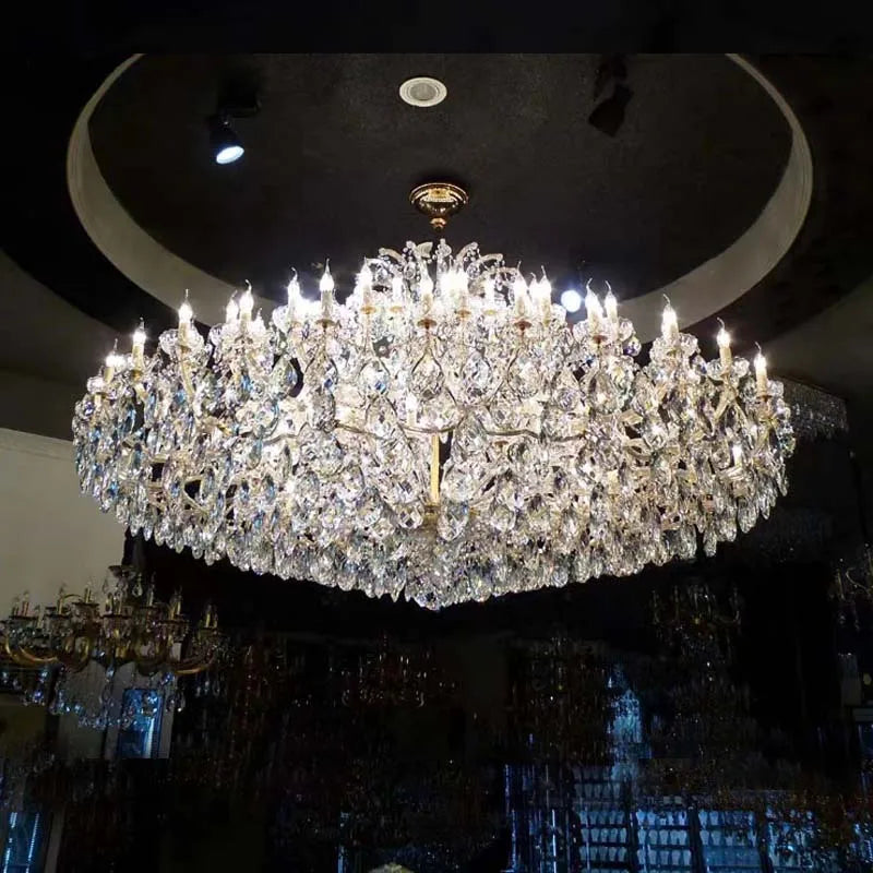 Duplex Crystal Chandelier Living Room Large Chandelier Villa European Hall Long Hanging Lighting Hotel Stair Light Fixture