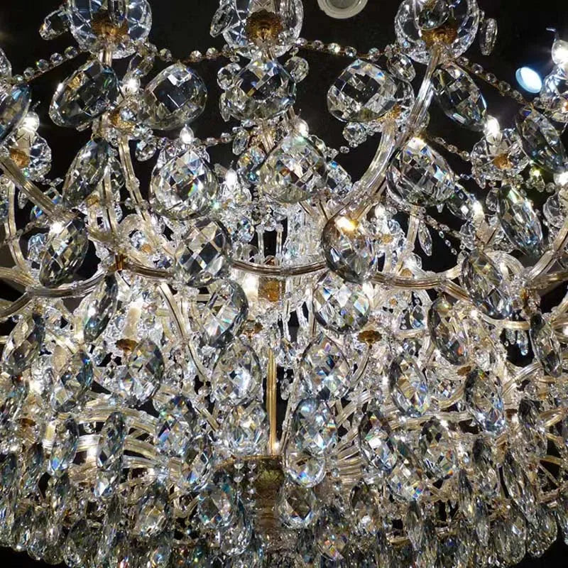 Duplex Crystal Chandelier Living Room Large Chandelier Villa European Hall Long Hanging Lighting Hotel Stair Light Fixture