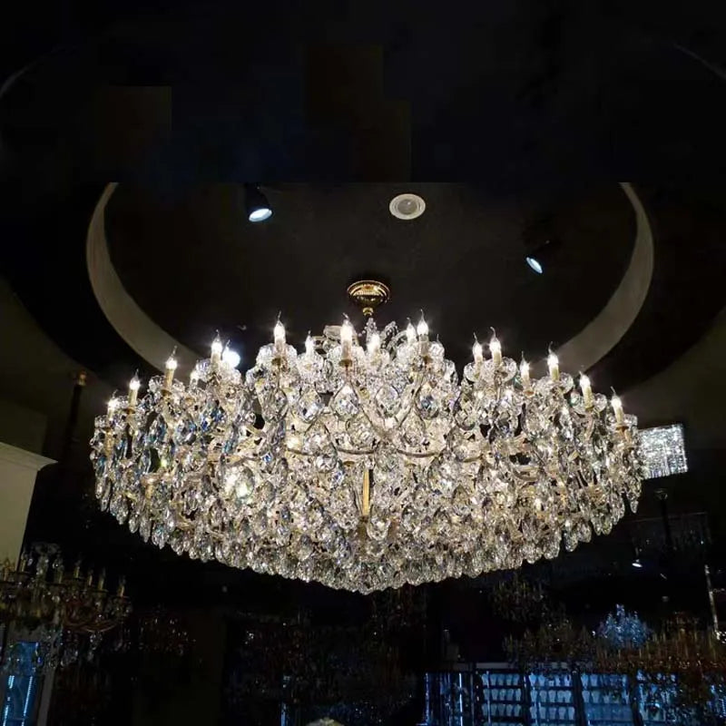 Duplex Crystal Chandelier Living Room Large Chandelier Villa European Hall Long Hanging Lighting Hotel Stair Light Fixture