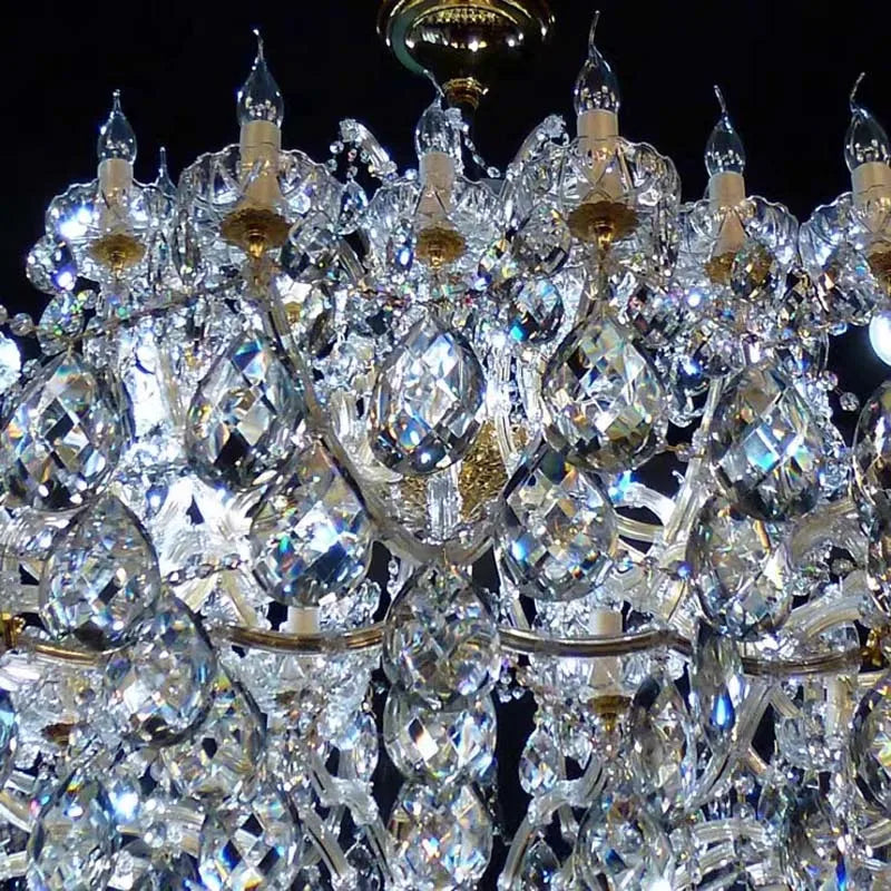 Duplex Crystal Chandelier Living Room Large Chandelier Villa European Hall Long Hanging Lighting Hotel Stair Light Fixture