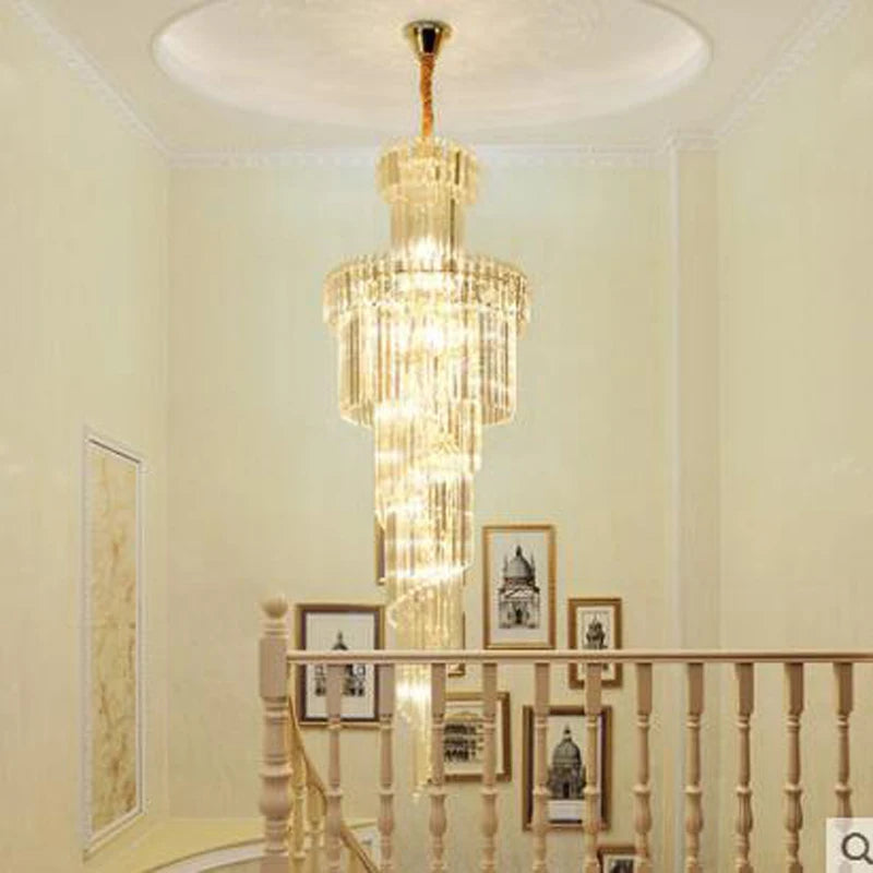 Duplex Grand Chandelier Luxury Villa Staircase Chandelier Long Chandelier Modern Minimalist Hotel Project Restaurant Crystal LED