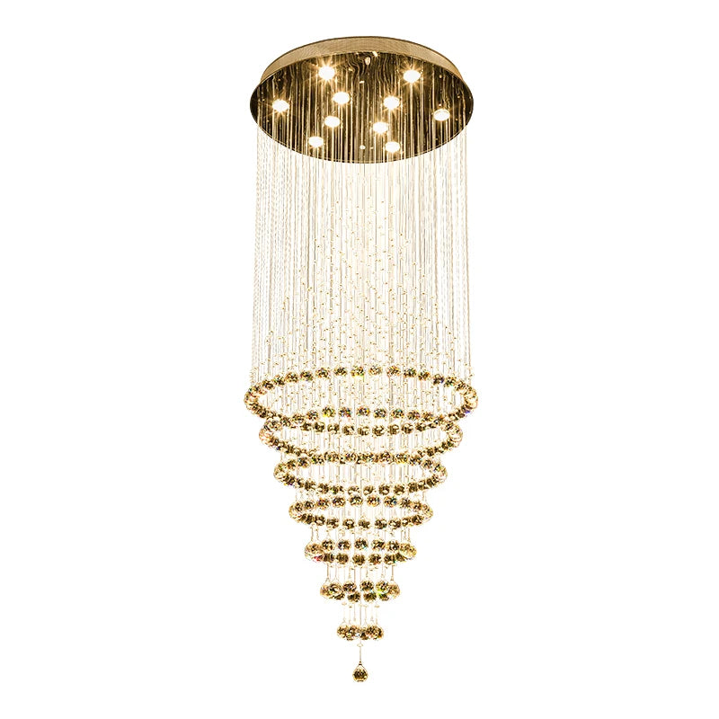 Duplex Staircase Chandelier Villa Club Living Room Chandelier Middle Floor Restaurant Chandelier Postmodern Crystal Chandelier