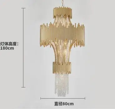 Duplex building villa chandelier SCALA LUXXU luxury crystal jumping hotel lobby stair lamp