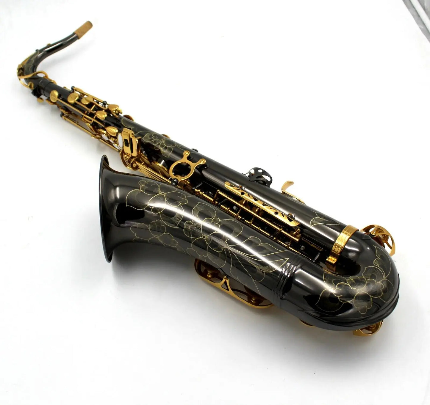 Eastern Music B flat pro use shiny black nickel plated gold key tenor saxophone