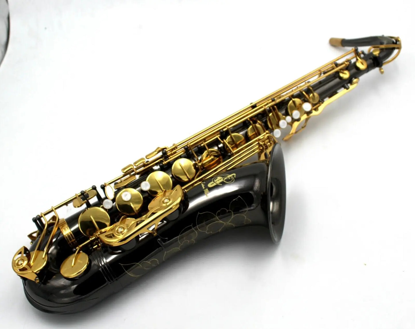 Eastern Music B flat pro use shiny black nickel plated gold key tenor saxophone